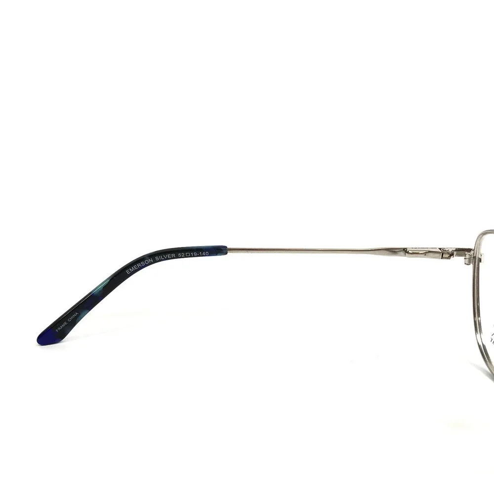 Serafina Eyeglasses Frames EMERSON SILVER Cat Eye Wire Rim 52-19-140